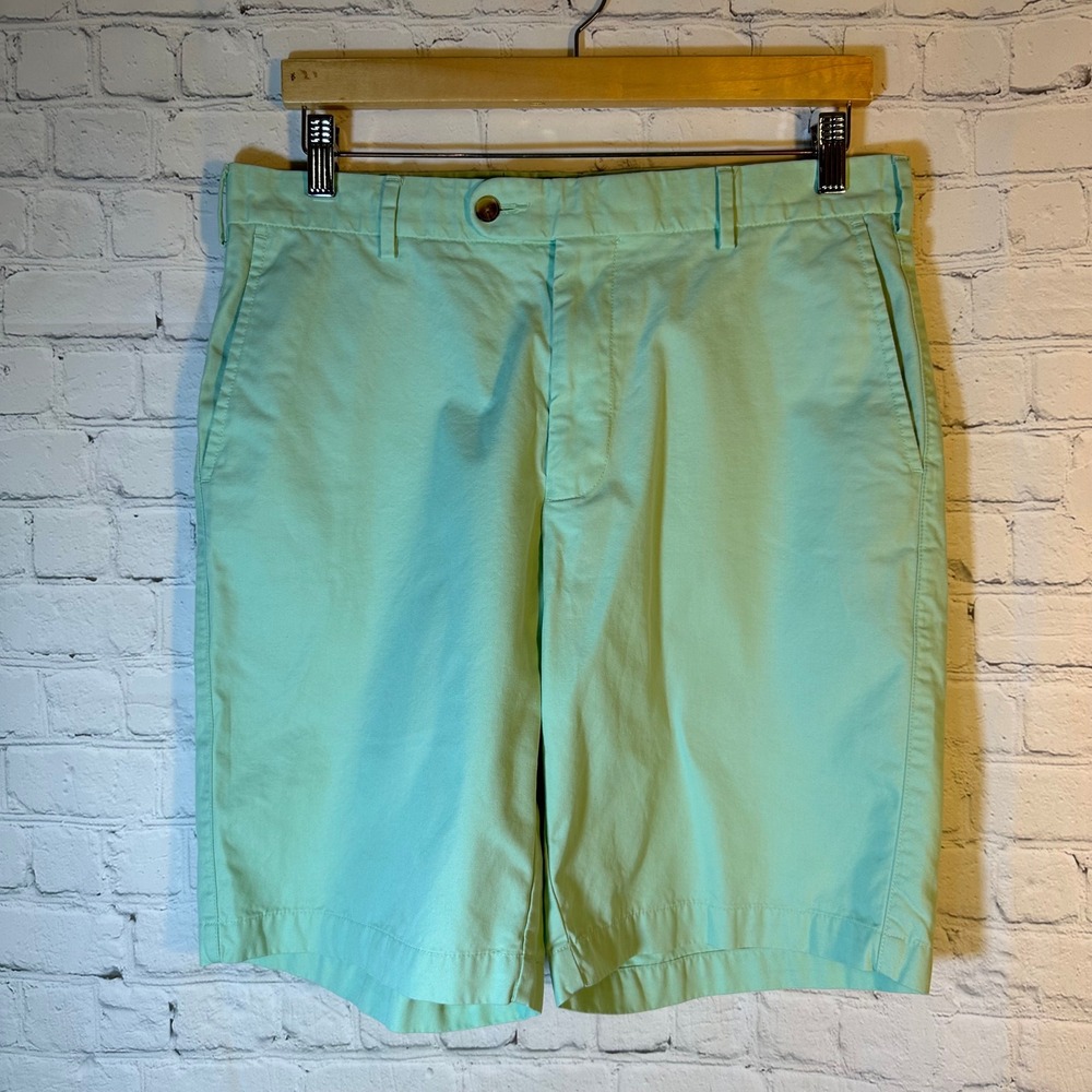 Peter Millar Mens Mint Green Pima Cotton Flat Front Shorts MS17B32 Size 33